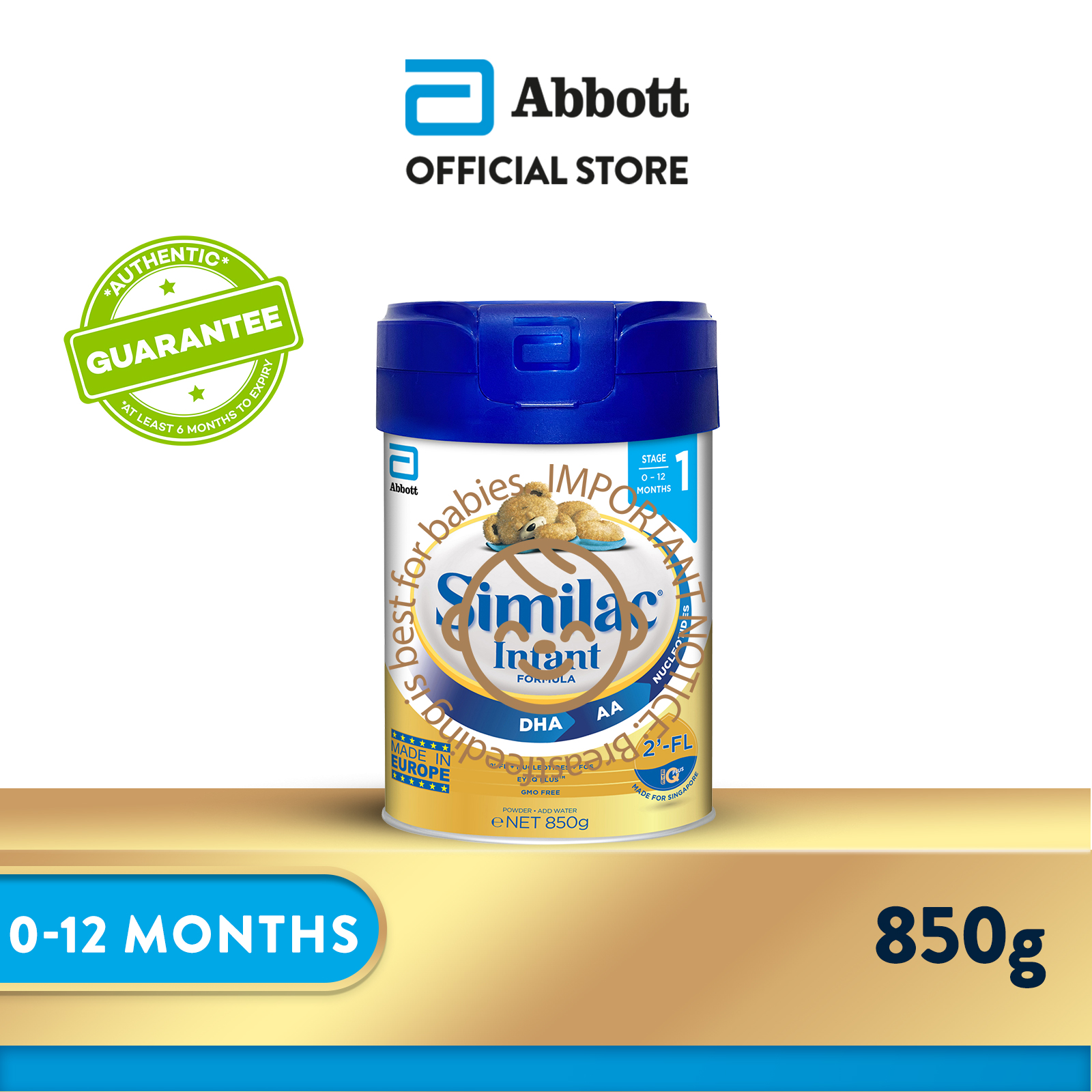 Similac® Stage 1 Infant Milk Formula 2'-FL 850g (0-12 months)