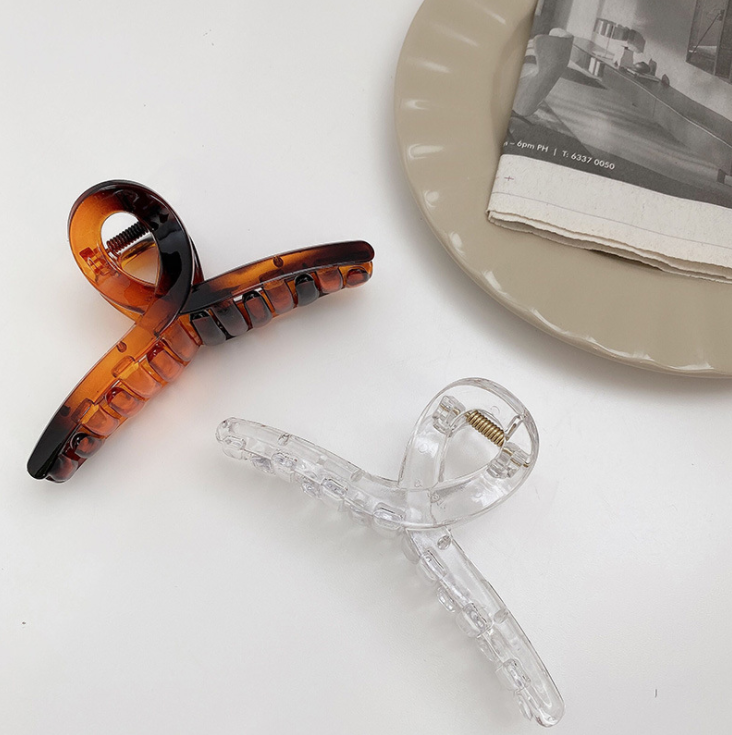 [SG | Tight & Classic] 12cm Korean Vintage Amber Tortoise Big Hair Clip Hair Claw Hair Clamp Big size Hair Pin Hair Grip