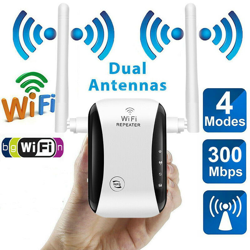 WiFi Range Extender Internet Booster Network Router Wireless Signal Repeater KP300T White