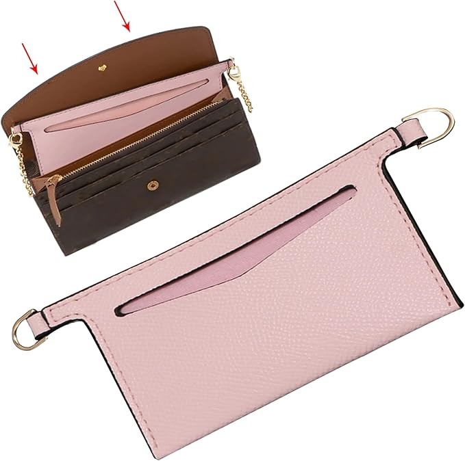 Lckaey Wallet Set for Sarah Bag Emilie Wallet with Detachable Organizer, Pink, Small